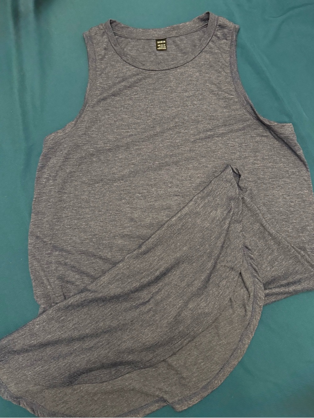 SHEIN Heathered Charcoal Grey Women's Tank Top
